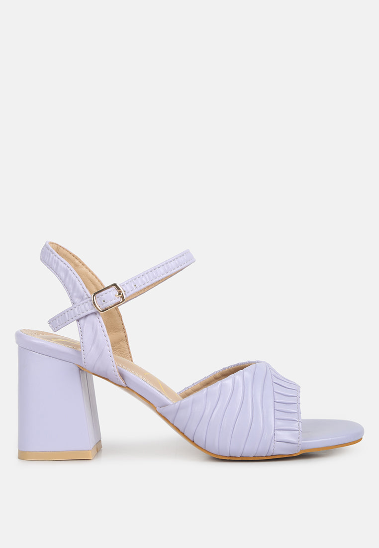 Nicholas Pleated Strap Block Heel Sandals-5