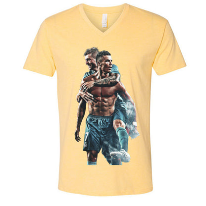 Christiano Ronaldo 6240 Men's CVC V- Neck Shirt-7