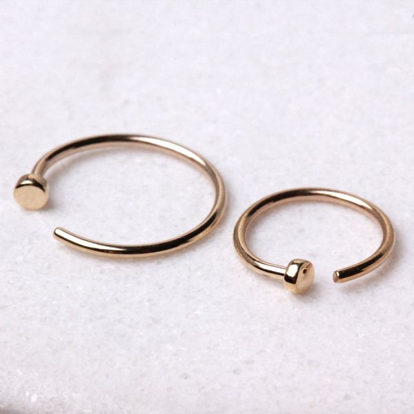 14Kt Yellow Gold Nose Hoop Ring-0