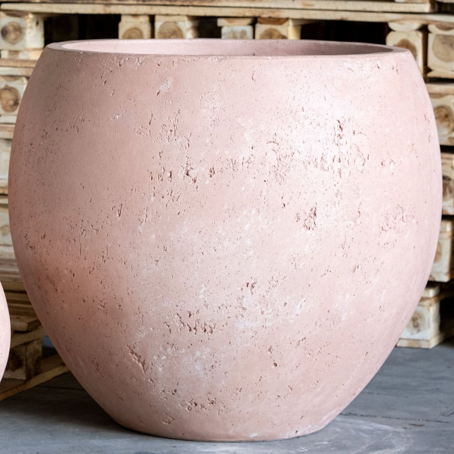 Orbello | Blushstone – 110cm XXL Concrete Sphere Planter – 686L Round Plant Pot-0