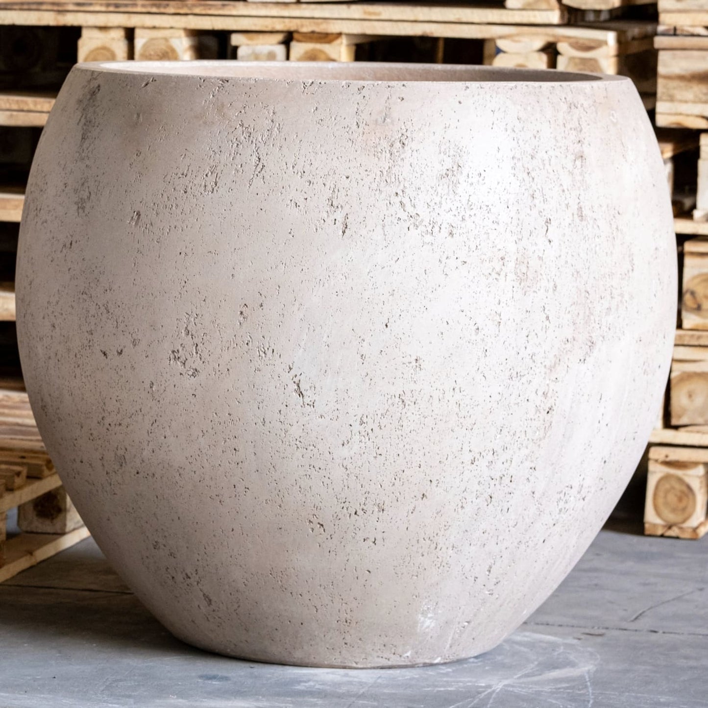 Orbello | Truffle – 70cm Extra Large Concrete Sphere Planter – 207L Round Plant Pot-1