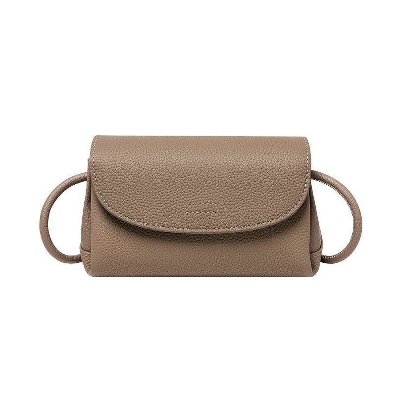 Pebbled Leather Mini Flap Crossbody Shoulder Bag-0