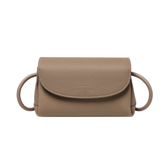 Pebbled Leather Mini Flap Crossbody Shoulder Bag-0
