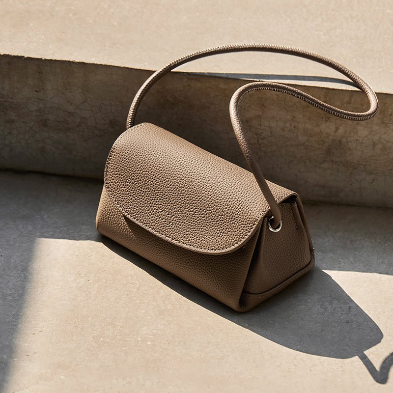 Pebbled Leather Mini Flap Crossbody Shoulder Bag-1
