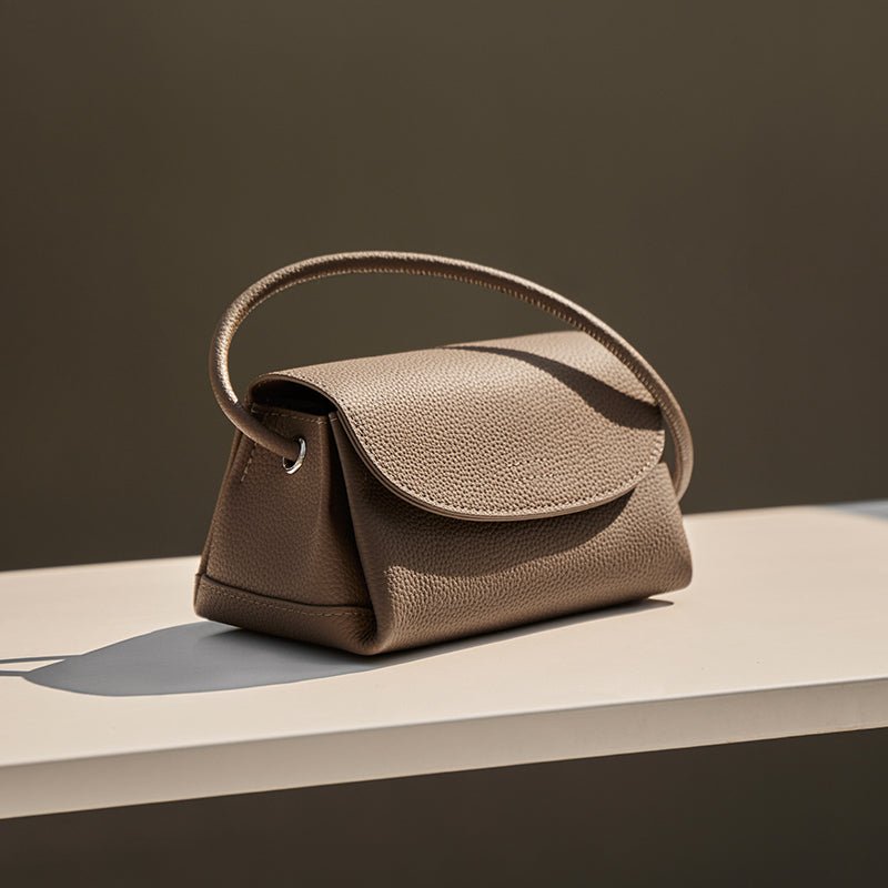 Pebbled Leather Mini Flap Crossbody Shoulder Bag-2