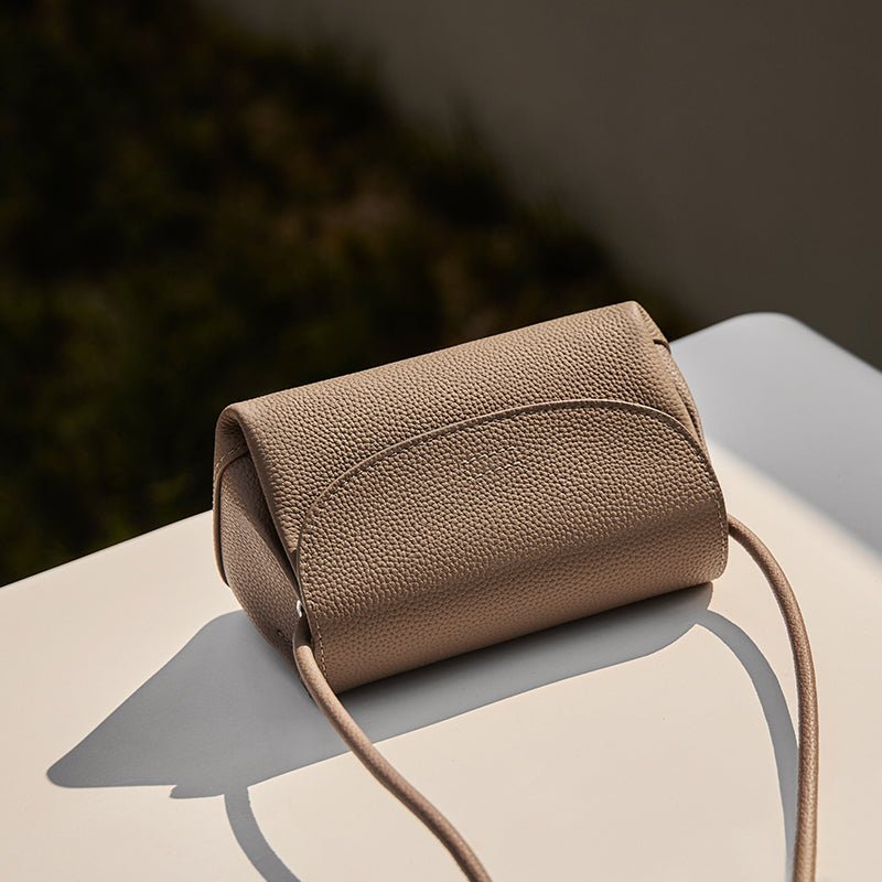 Pebbled Leather Mini Flap Crossbody Shoulder Bag-3