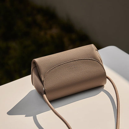 Pebbled Leather Mini Flap Crossbody Shoulder Bag-3