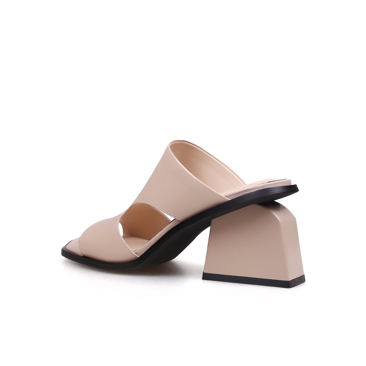 Peep Toe Cutout Chunky Sandals-3