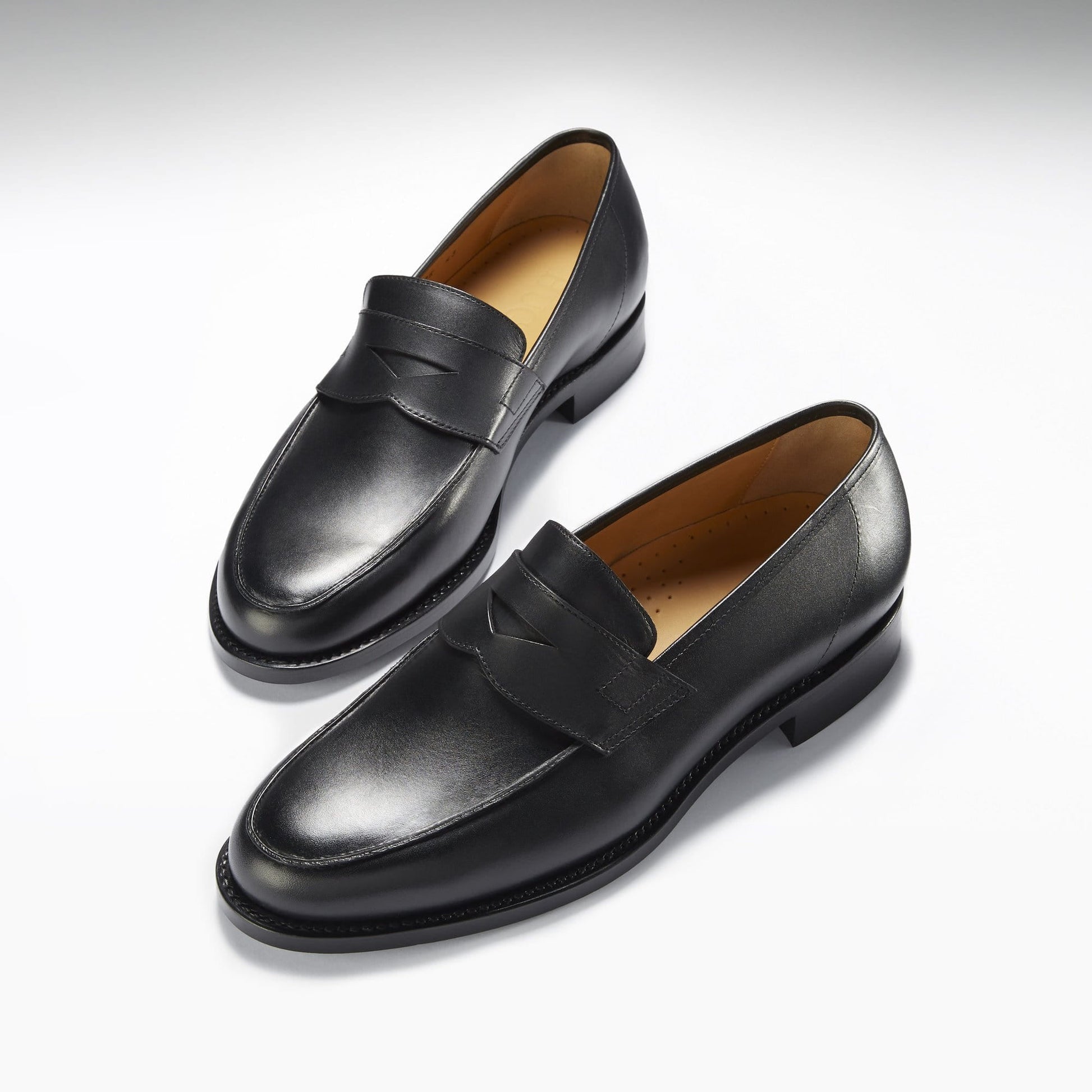 Black Leather Loafers, Welted Leather Sole-1