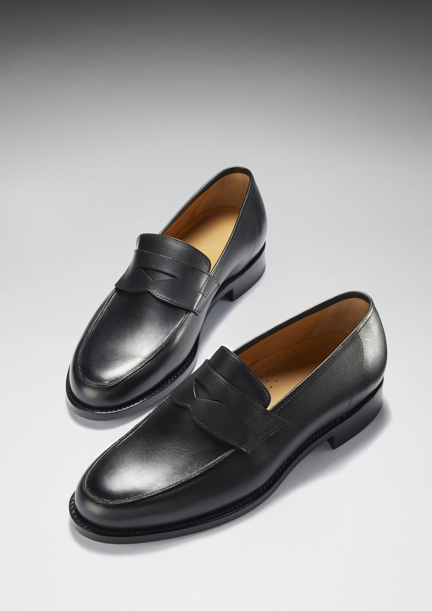 Black Leather Loafers, Welted Leather Sole-2