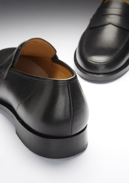 Black Leather Loafers, Welted Leather Sole-4