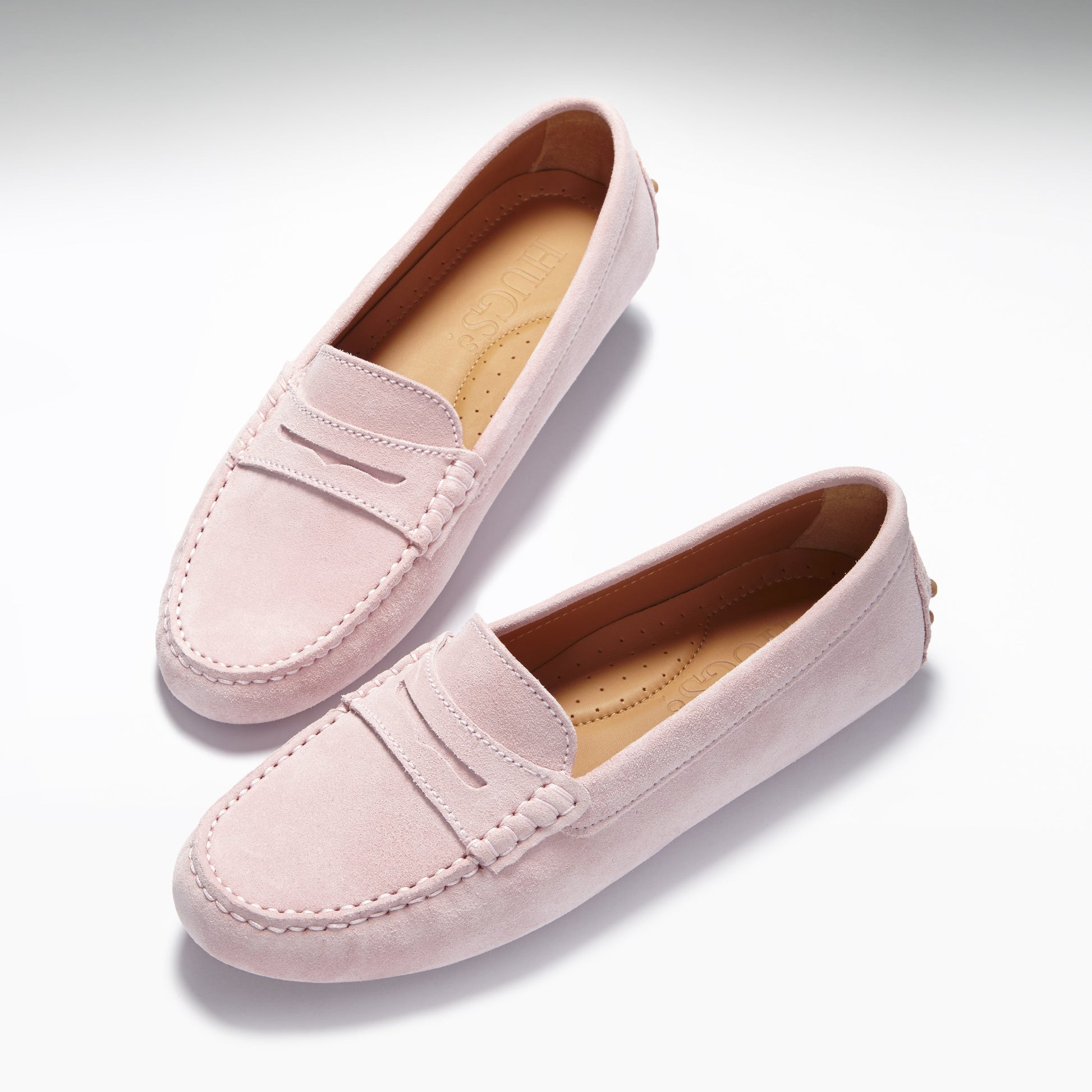 Women's Penny Driving Loafers, ice pink suede-1