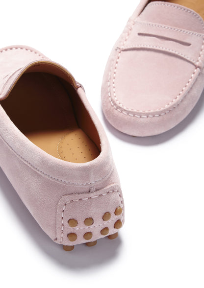 Women's Penny Driving Loafers, ice pink suede-4