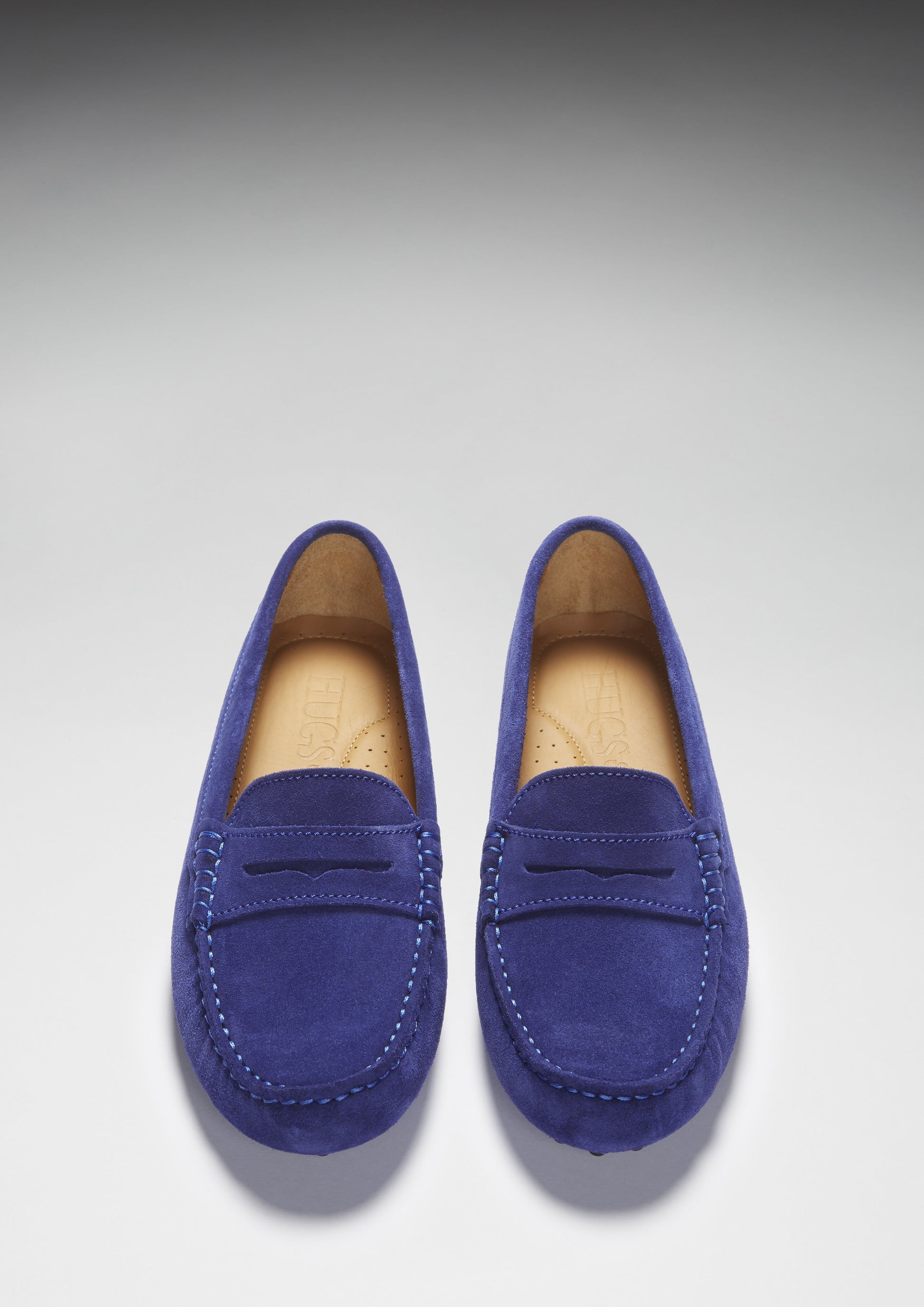 Women's Penny Driving Loafers, ink blue suede-2