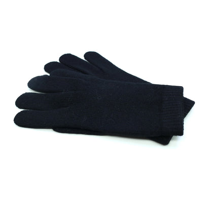Black cashmere gloves stacked on their side, showing the ribbed cuff