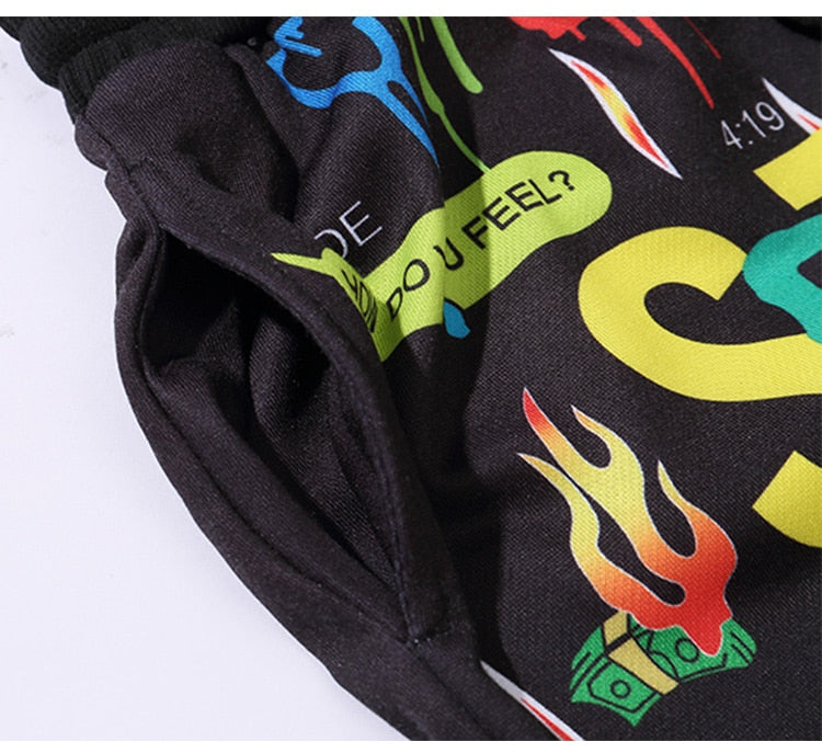 Men Shorts Hip Hop Bermuda Style Elastic Waist High Street Summer-4