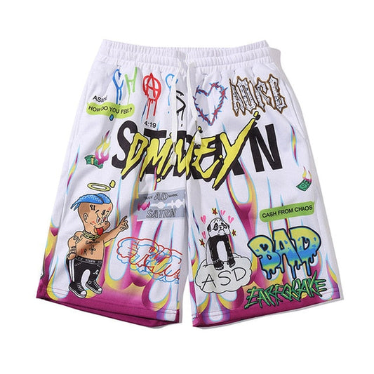 Men Shorts Hip Hop Bermuda Style Elastic Waist High Street Summer-0