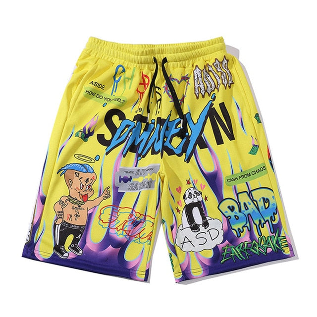 Men Shorts Hip Hop Bermuda Style Elastic Waist High Street Summer-1