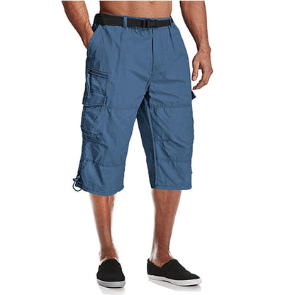 Men Tactical Capri Pants Military Cotton 3/4 Below Knee Trousers Army Airsoft Paintball Elastic Waist Cargo Work Pants-6