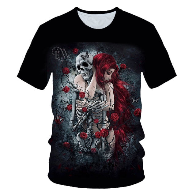 Funny Skull Motorbike 3D T Shirt Summer Hipster Short Sleeve Tee Tops Men/Women Print T-Shirts Casual Homme Short Sleeve Top-14