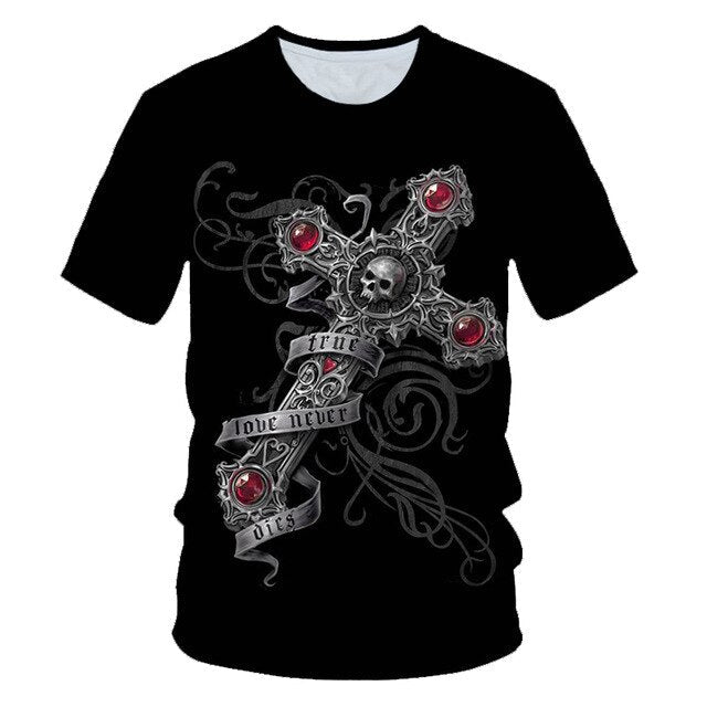 Funny Skull Motorbike 3D T Shirt Summer Hipster Short Sleeve Tee Tops Men/Women Print T-Shirts Casual Homme Short Sleeve Top-11