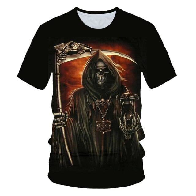 Funny Skull Motorbike 3D T Shirt Summer Hipster Short Sleeve Tee Tops Men/Women Print T-Shirts Casual Homme Short Sleeve Top-6