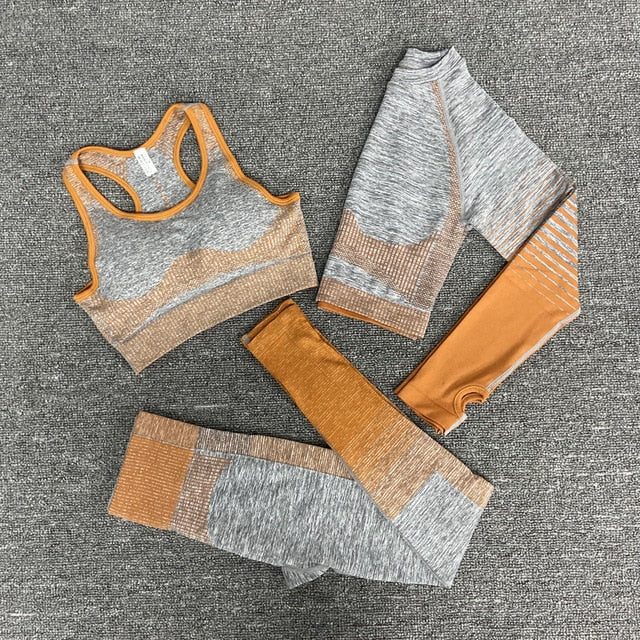 Seamless Gym Yoga Set For Women Fitness Bra Short Shirt Top Leggings Shorts Tracksuit Running Workout Sports Suit Hips Lifting-16