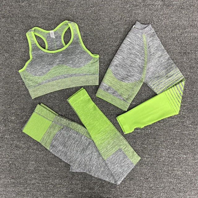 Seamless Gym Yoga Set For Women Fitness Bra Short Shirt Top Leggings Shorts Tracksuit Running Workout Sports Suit Hips Lifting-18