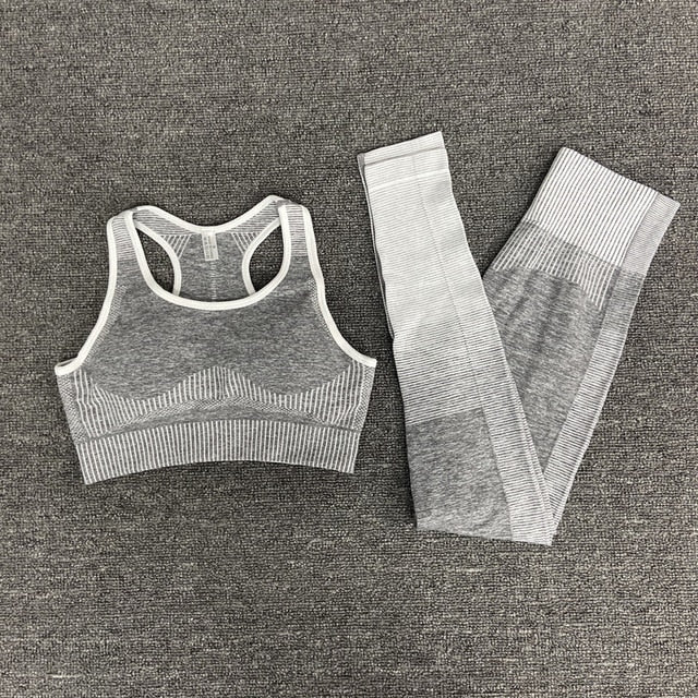 Seamless Gym Yoga Set For Women Fitness Bra Short Shirt Top Leggings Shorts Tracksuit Running Workout Sports Suit Hips Lifting-19