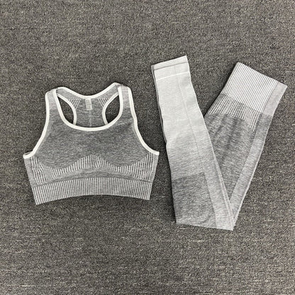 Seamless Gym Yoga Set For Women Fitness Bra Short Shirt Top Leggings Shorts Tracksuit Running Workout Sports Suit Hips Lifting-19