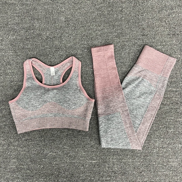 Seamless Gym Yoga Set For Women Fitness Bra Short Shirt Top Leggings Shorts Tracksuit Running Workout Sports Suit Hips Lifting-11