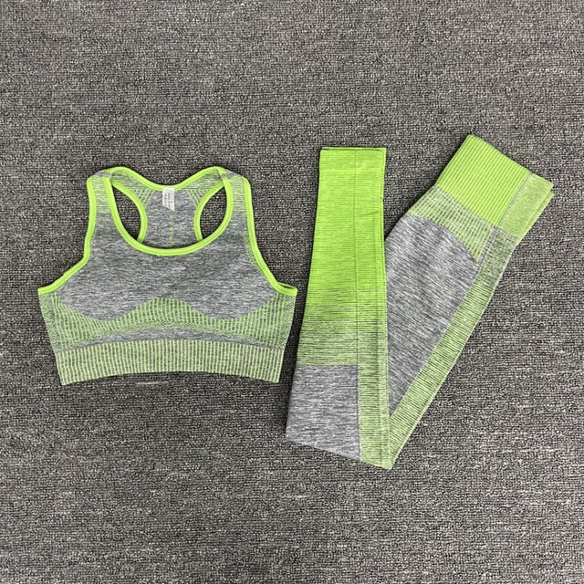 Seamless Gym Yoga Set For Women Fitness Bra Short Shirt Top Leggings Shorts Tracksuit Running Workout Sports Suit Hips Lifting-12