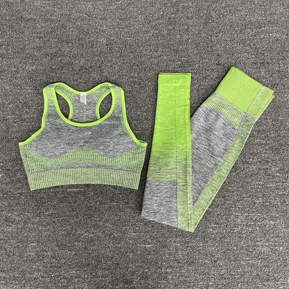 Seamless Gym Yoga Set For Women Fitness Bra Short Shirt Top Leggings Shorts Tracksuit Running Workout Sports Suit Hips Lifting-12