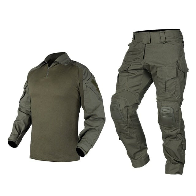 Tactical G3 Combat Suit  Shirt & Pants Knee Pads Update Ver Camo Airsoft Military Combat Uniform-1