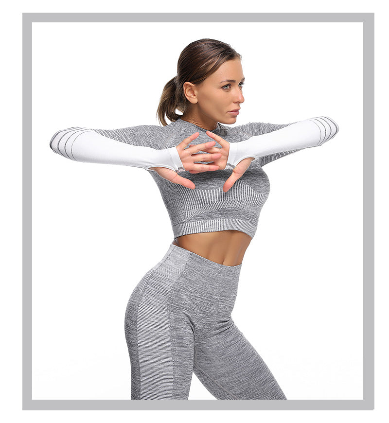 Seamless Gym Yoga Set For Women Fitness Bra Short Shirt Top Leggings Shorts Tracksuit Running Workout Sports Suit Hips Lifting-1