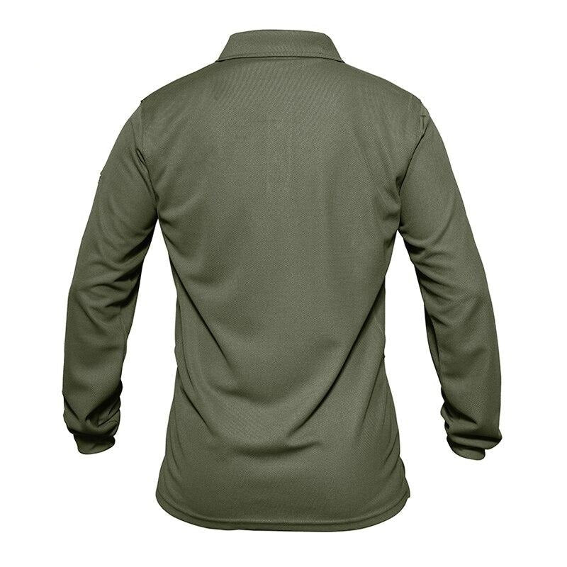 Men Tactical T-shirts Summer Quick Dry Performance Airsoft T-shirts Long Sleeve Lightweight Pique Jersey Golf T-shirts