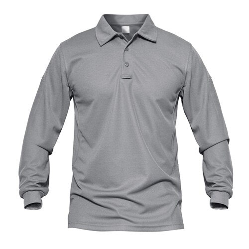 Men Tactical T-shirts Summer Quick Dry Performance Airsoft T-shirts Long Sleeve Lightweight Pique Jersey Golf T-shirts