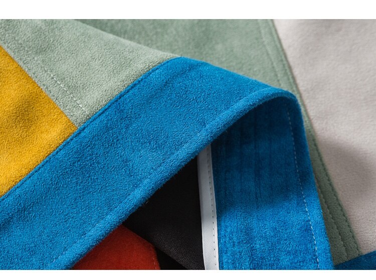 Jackets Retro Hit Color Patchwork Multi-Pocket Varsity Jacket Coat Baggy Harajuku High Street Fashion Autumn Streetwear-3