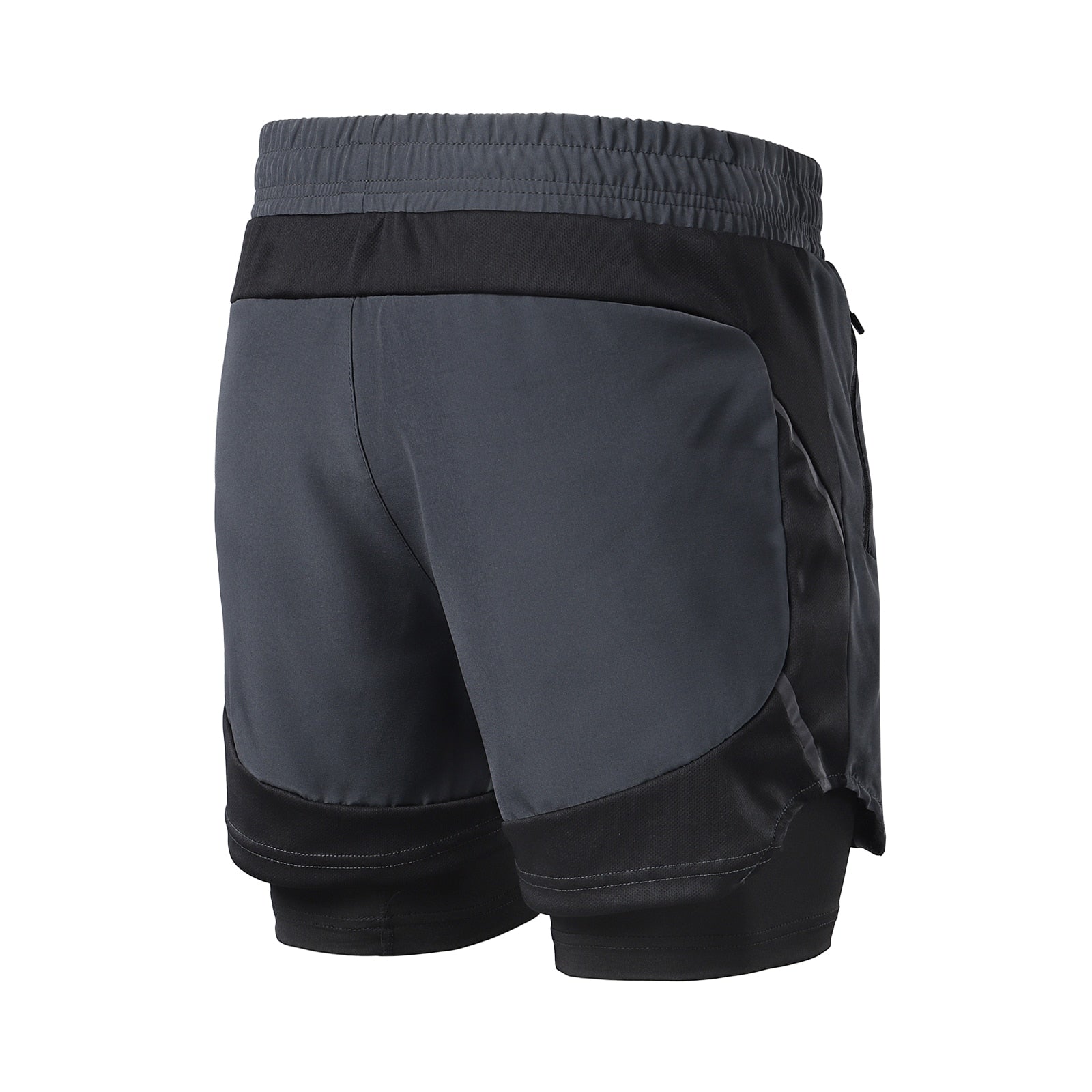 Running Shorts 2 in 1 Quick Dry Athletic Training Exercise Jogging Sports Gym Shorts With Zipper Pocket-3