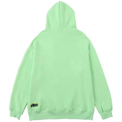 Hoodie Men Cute Dog Skull Harajuku Letter Fleece Pullovers Varsity Youthful Fashion Casual Loose Tops Streetwear Couple-1