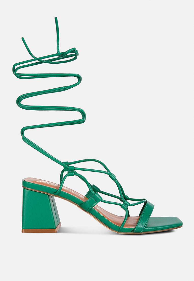 Provoked Lace Up Block Heeled Sandals-5
