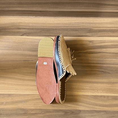 Raffia leather Slippers-3