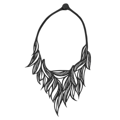 Sula Vine Statement Recycled Rubber Necklace-1