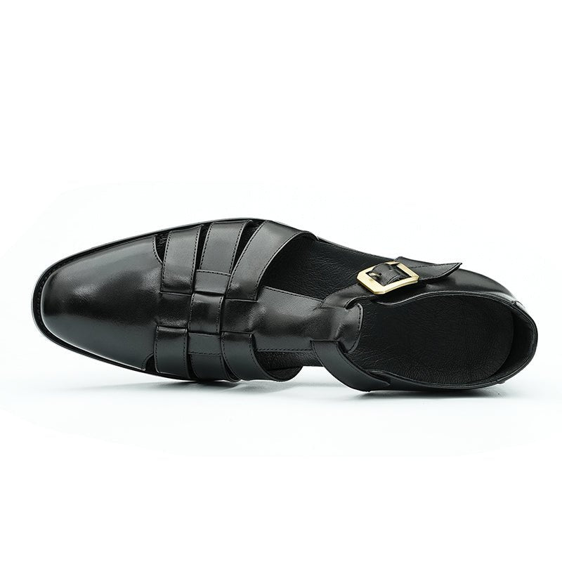 Relaxed British Men’s Calfskin Leather Sandals-2