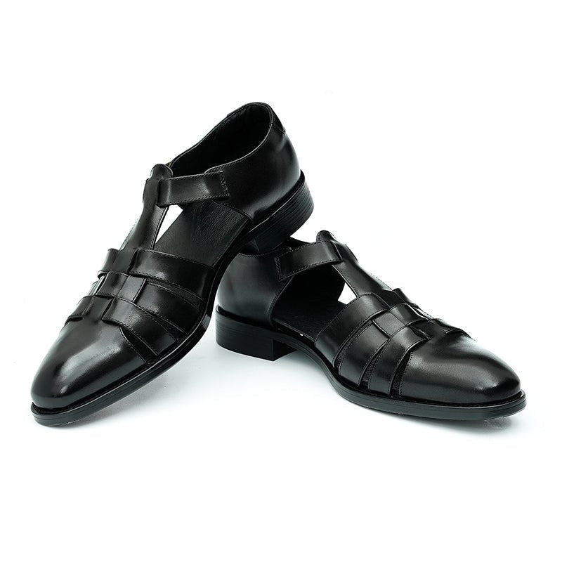 Relaxed British Men’s Calfskin Leather Sandals-3