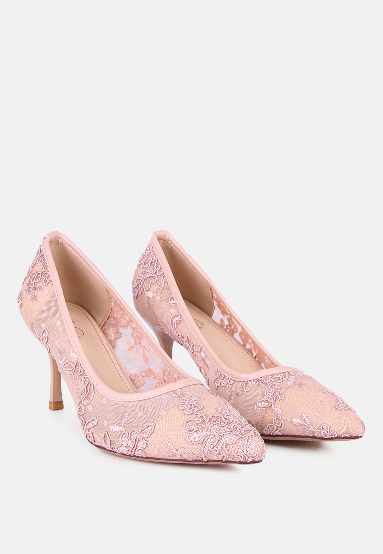 Reunion Lace Mid Heel Pumps-1