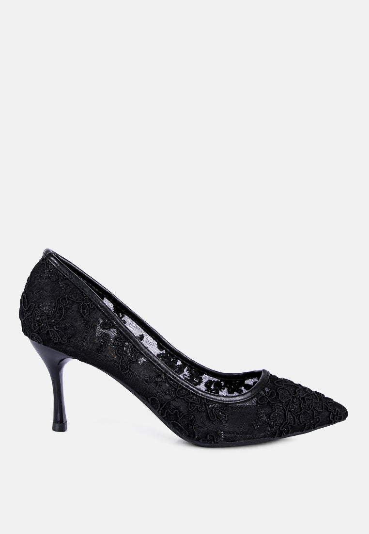Reunion Lace Mid Heel Pumps-5