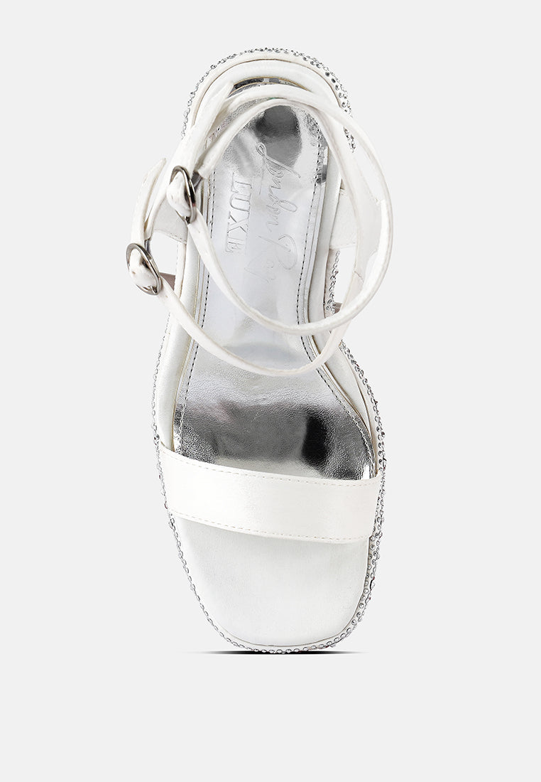 Richness Rhinestones Embellished Ultra High Wedge Sandals-3