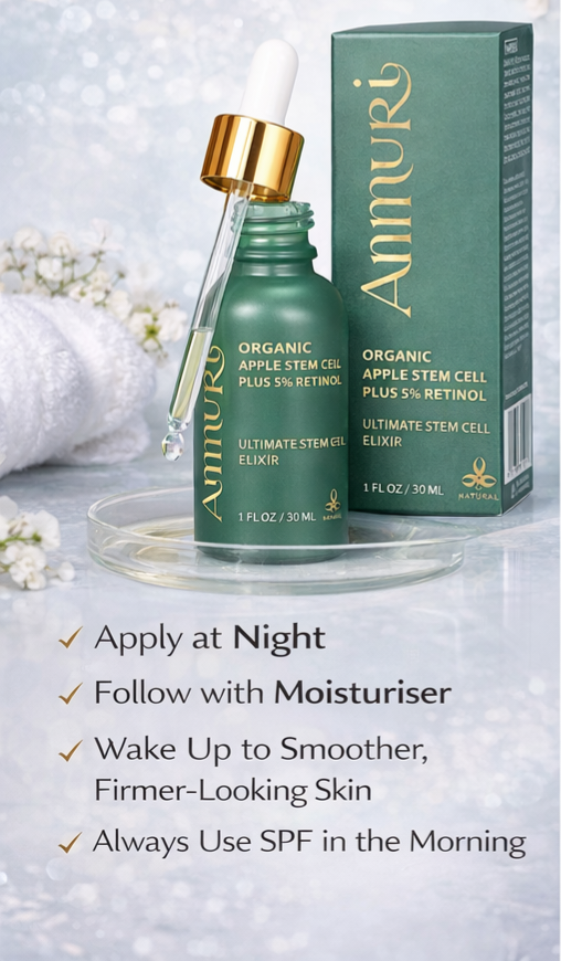 Retinol 5% Serum with Apple Stem Cell for Anti-Ageing, Acne & Dark Spots (30ml) | Ammuri-3