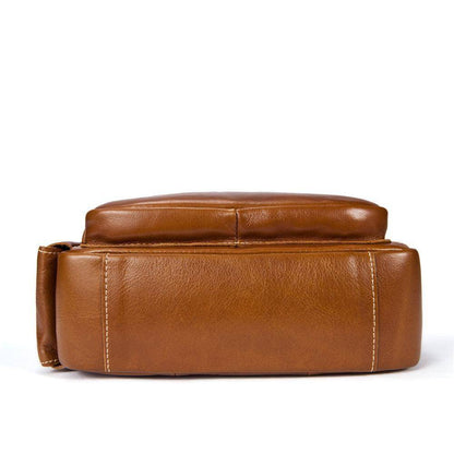 Rossie Viren  Men's Leather Briefcase Vintage Messenger Crossbody Bag-4